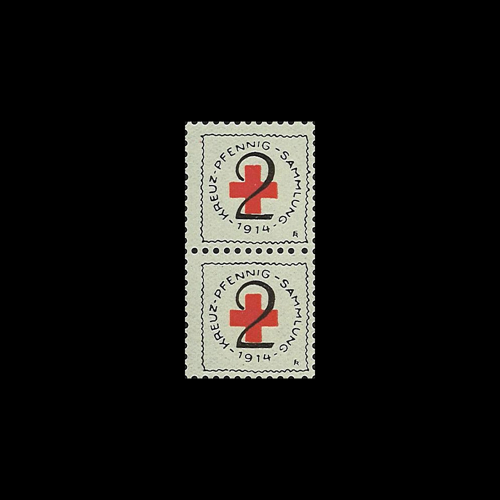 55W1-41 : 1914 - Paire TP Croix Rouge allemande 1914