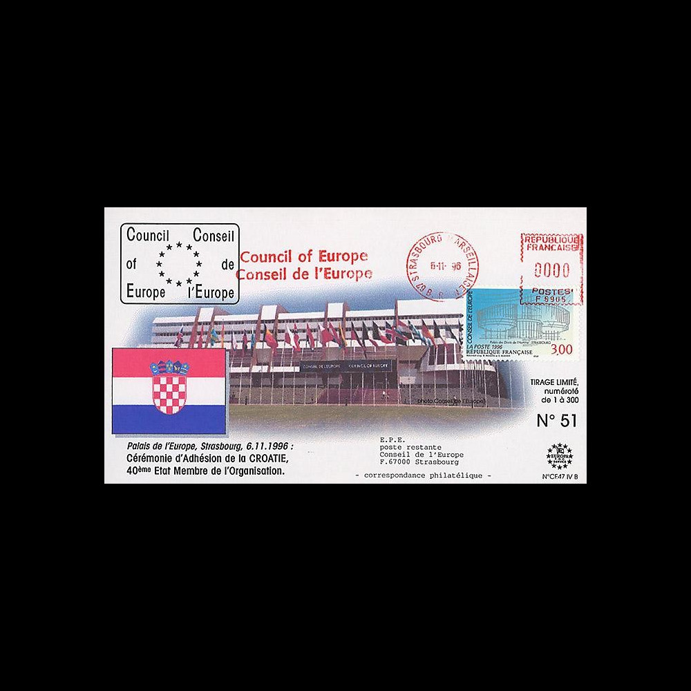 CE47-IVB - 1996 - Adhésion de la Croatie au Conseil de l'Europe