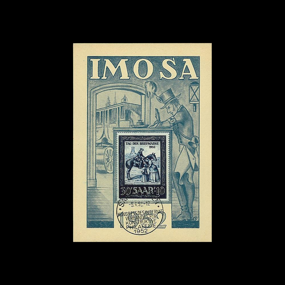 JT52ST3 : 1952 - Carte maximum IMOSA Journée du Timbre
