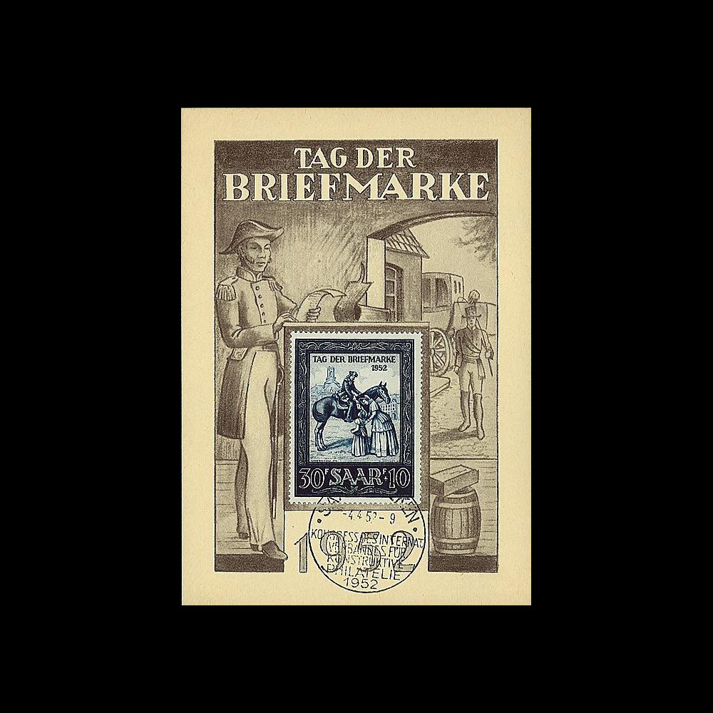 JT52ST7 : 1952 - Carte maximum Journée du Timbre