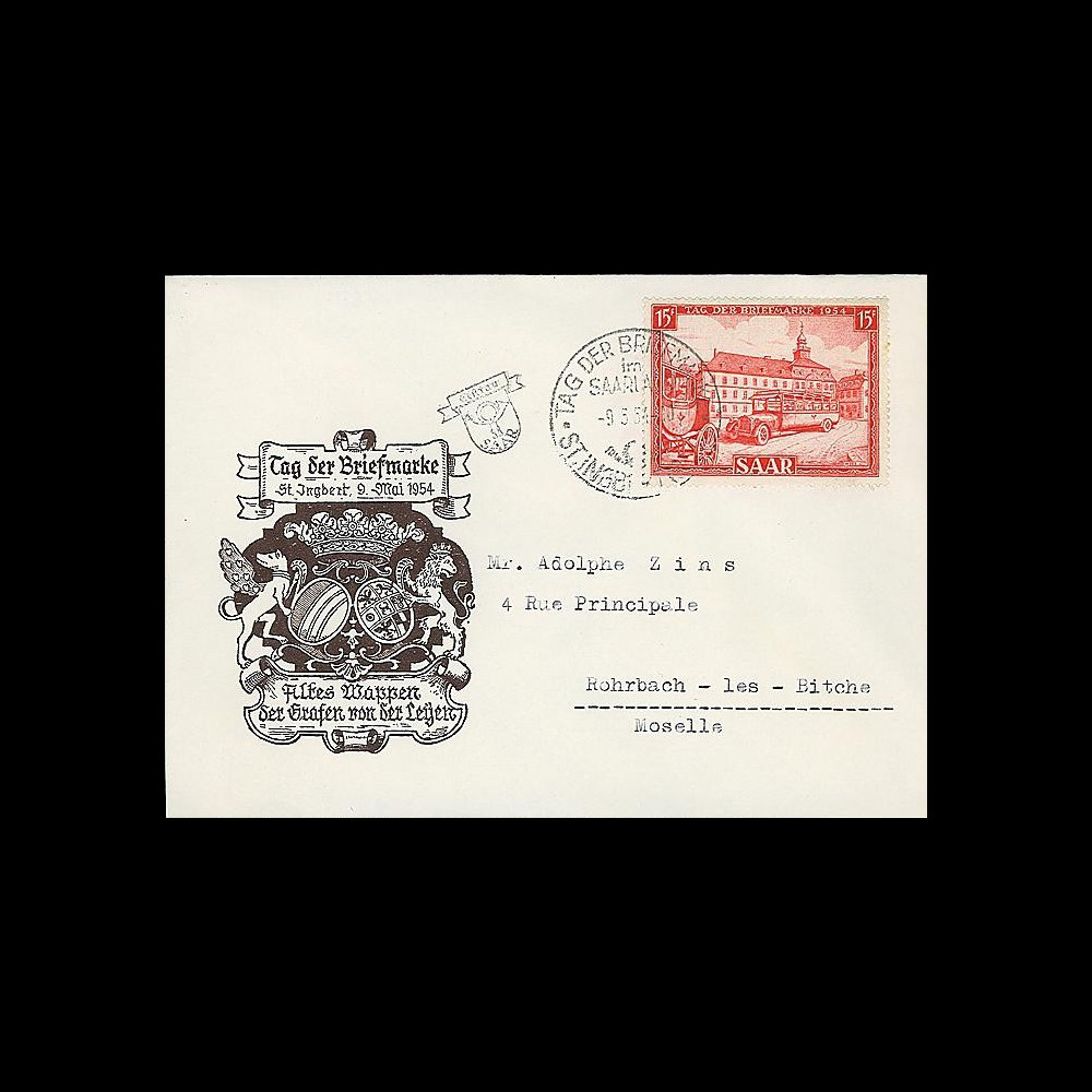 JT54ST3 : 1954 - FDC St Ingbert - Journée du Timbre