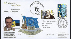 PE558 : 2008 - FDC 50 ans du Parlement européen et Pdt Estonie
