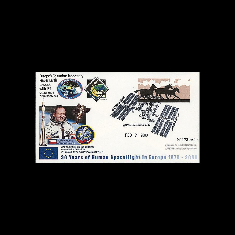 PE555 - 2008 : FDC STS-122 Atlantis - laboratoire spatial européen Columbus