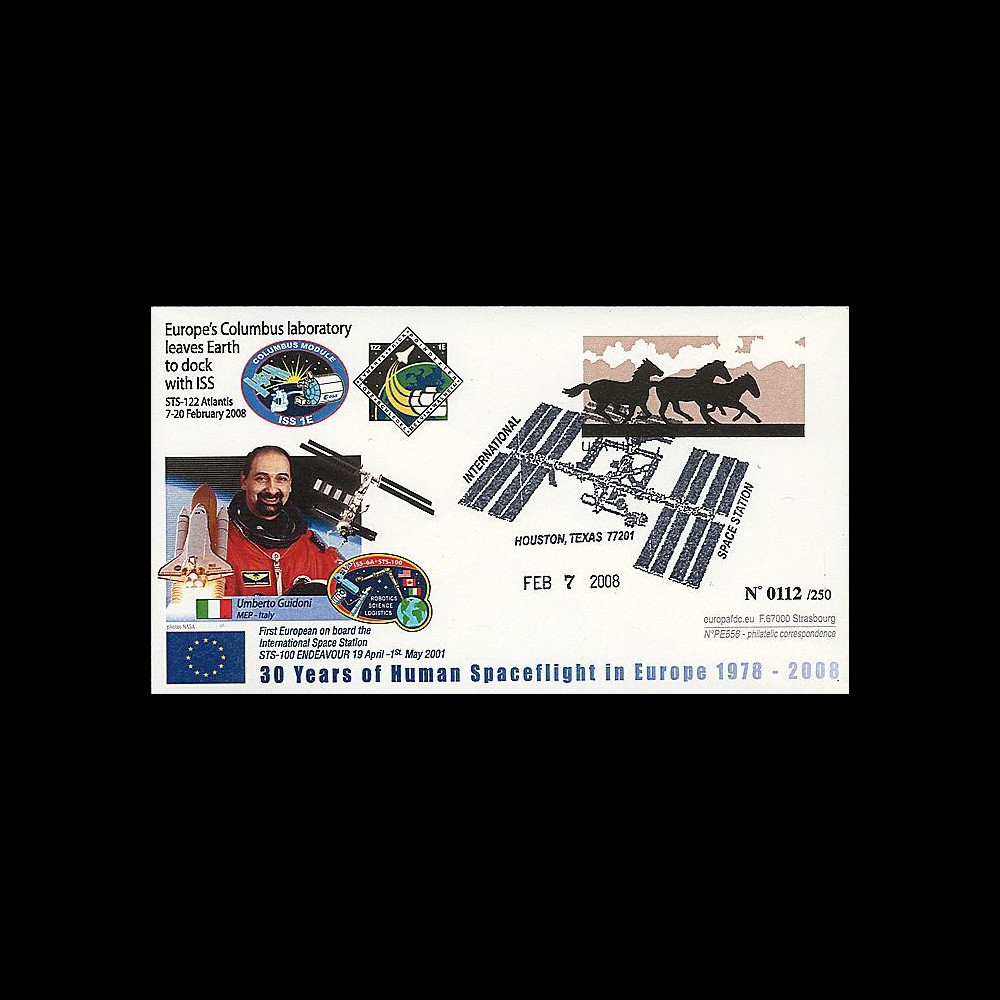 PE556 - 2008 : FDC STS-122 Atlantis - laboratoire spatial européen Columbus