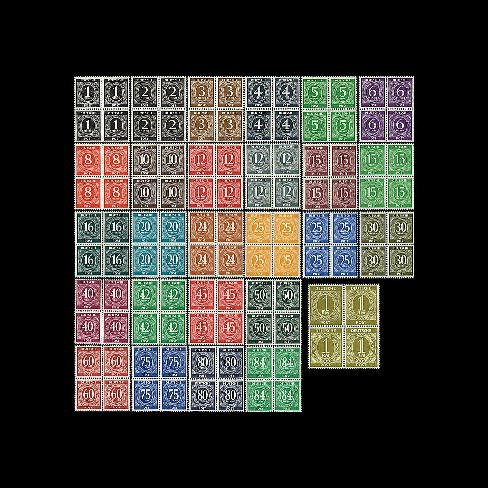 ZAAS1-27B4 : 1946 - Bloc de 4 'Zones Américaine