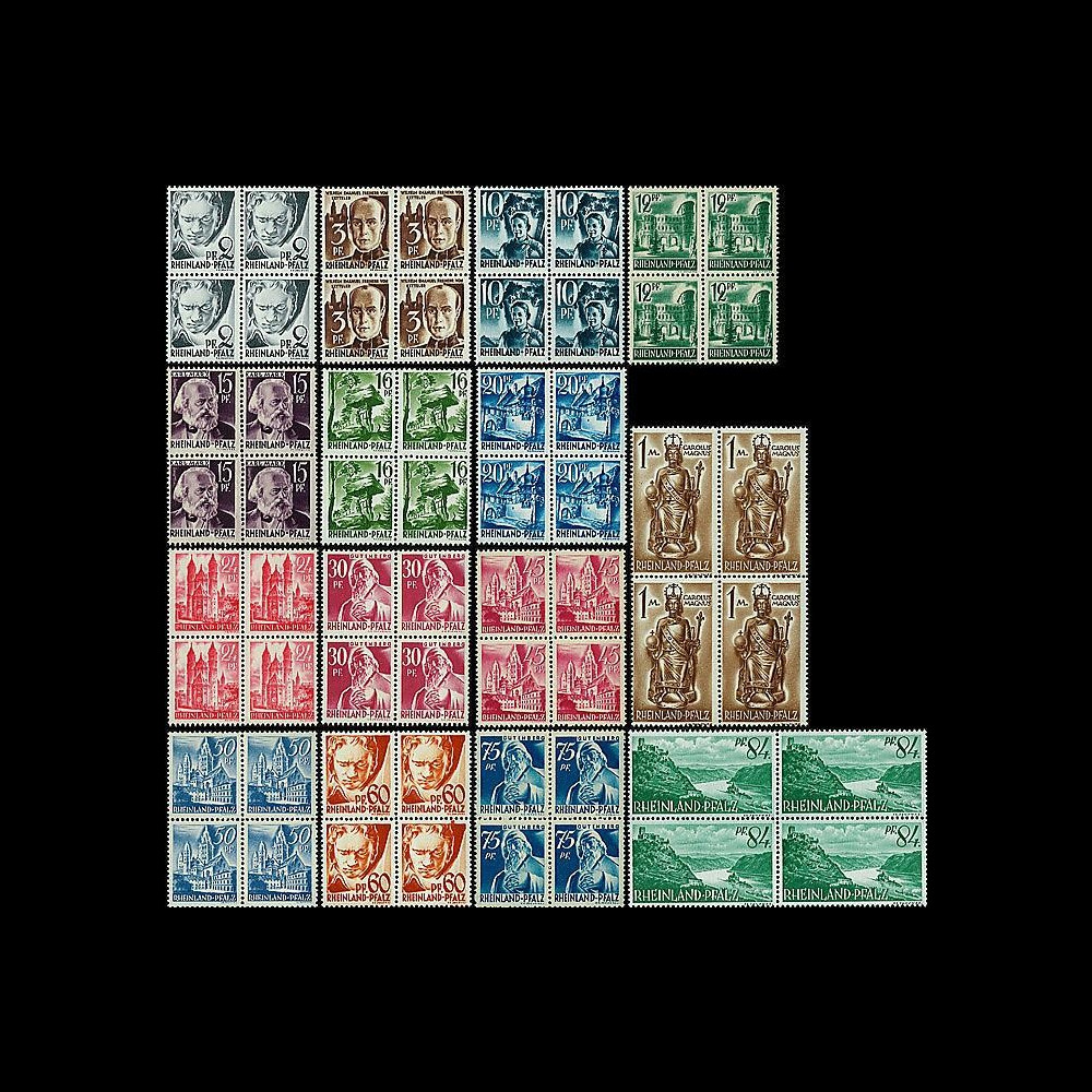 ZF1-15RB4 : 1947 - Bloc de 4 'Zone Franç. d'Occupation en Allemagne - Rhénanie'