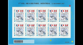 A380-53F : 2007 - Feuillet 20g France '1er vol de présentation Paris - Montreal'