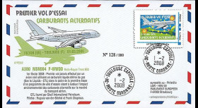 A380-57 : 2008 - FDC France - 1er vol A380 gaz 'GTL'