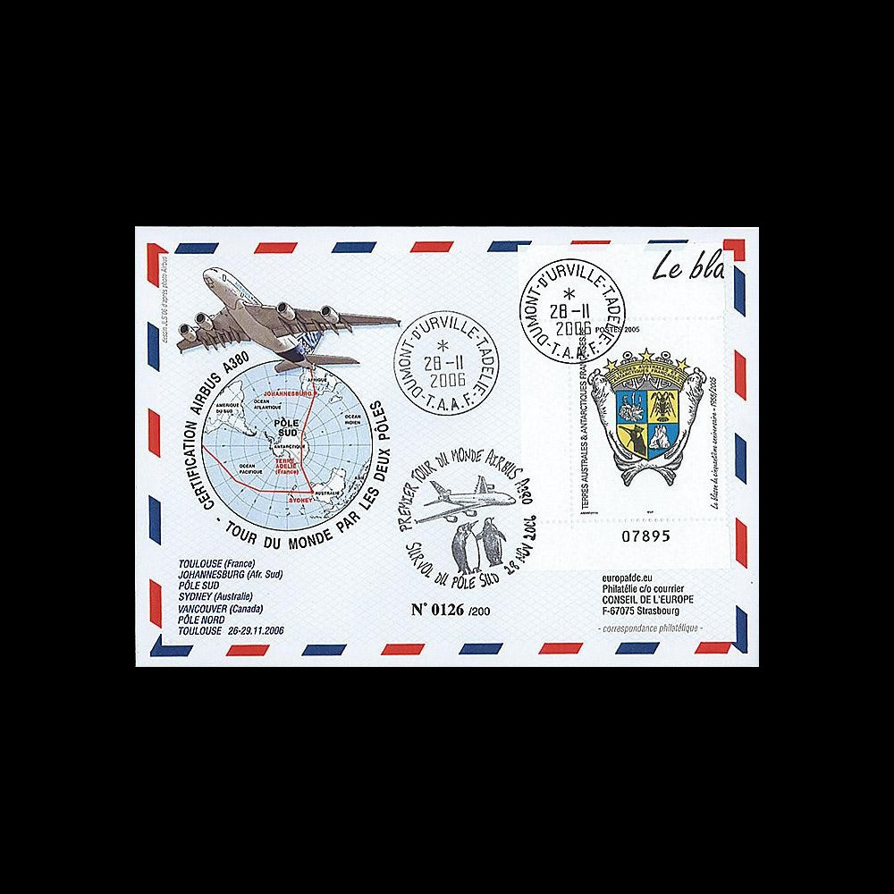 A380-36T3CF : 2006 - Pli TAAF 'A380 Tour du Monde par les 2 pôles'