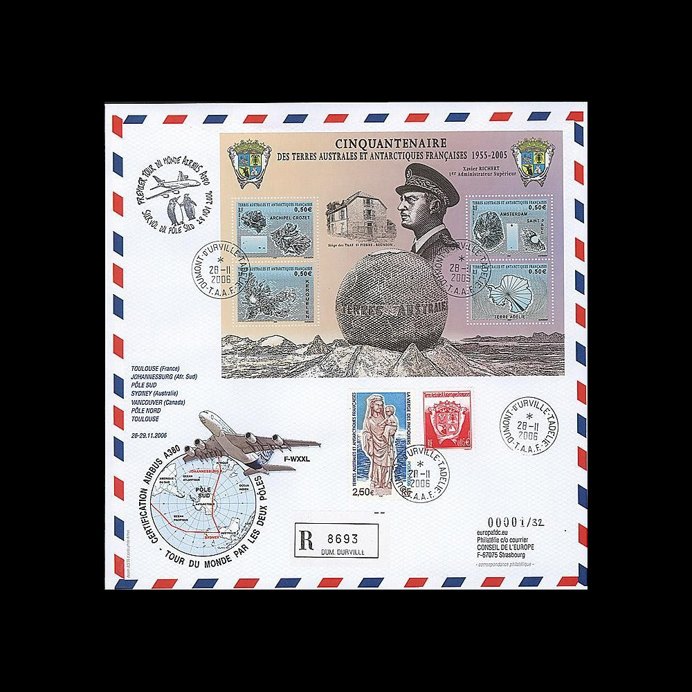 A380-36R7 : 2006 - Maxi FDC TAAF 'A380 Tour du Monde'