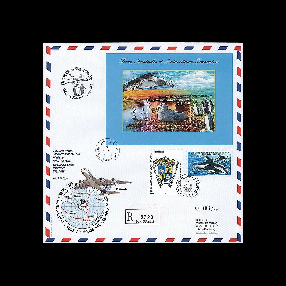 A380-36R8 : 2006 - Maxi FDC TAAF 'A380 Tour du Monde'