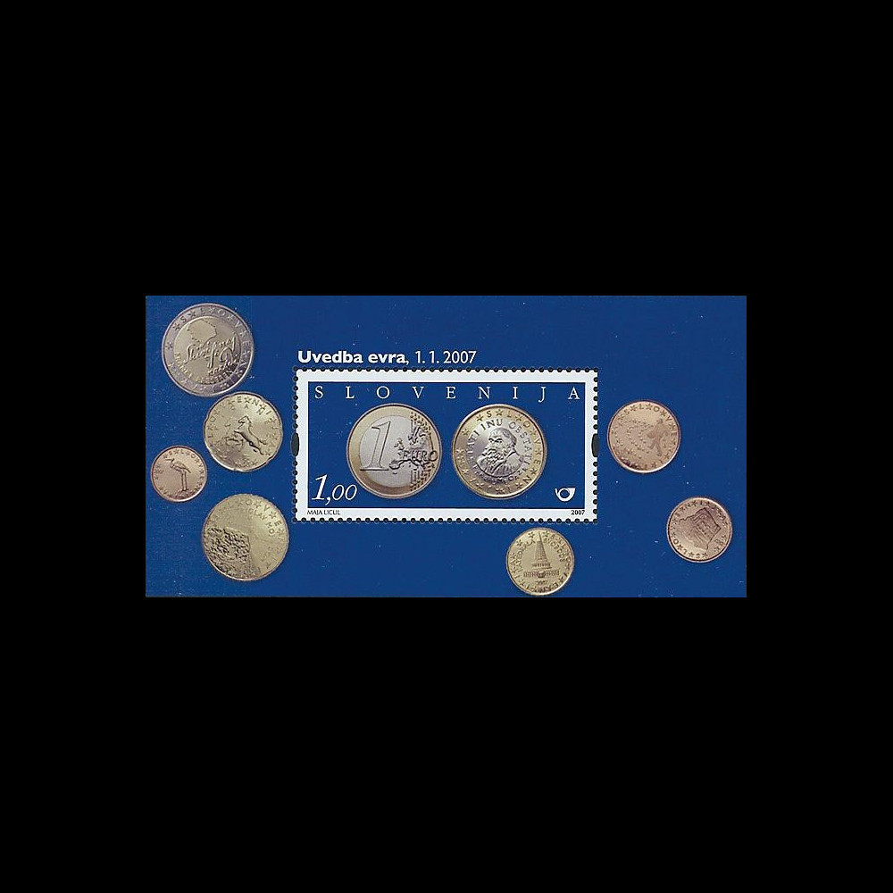 PE546N - 2007 : Bloc Slovénie - 1er timbre en Euros