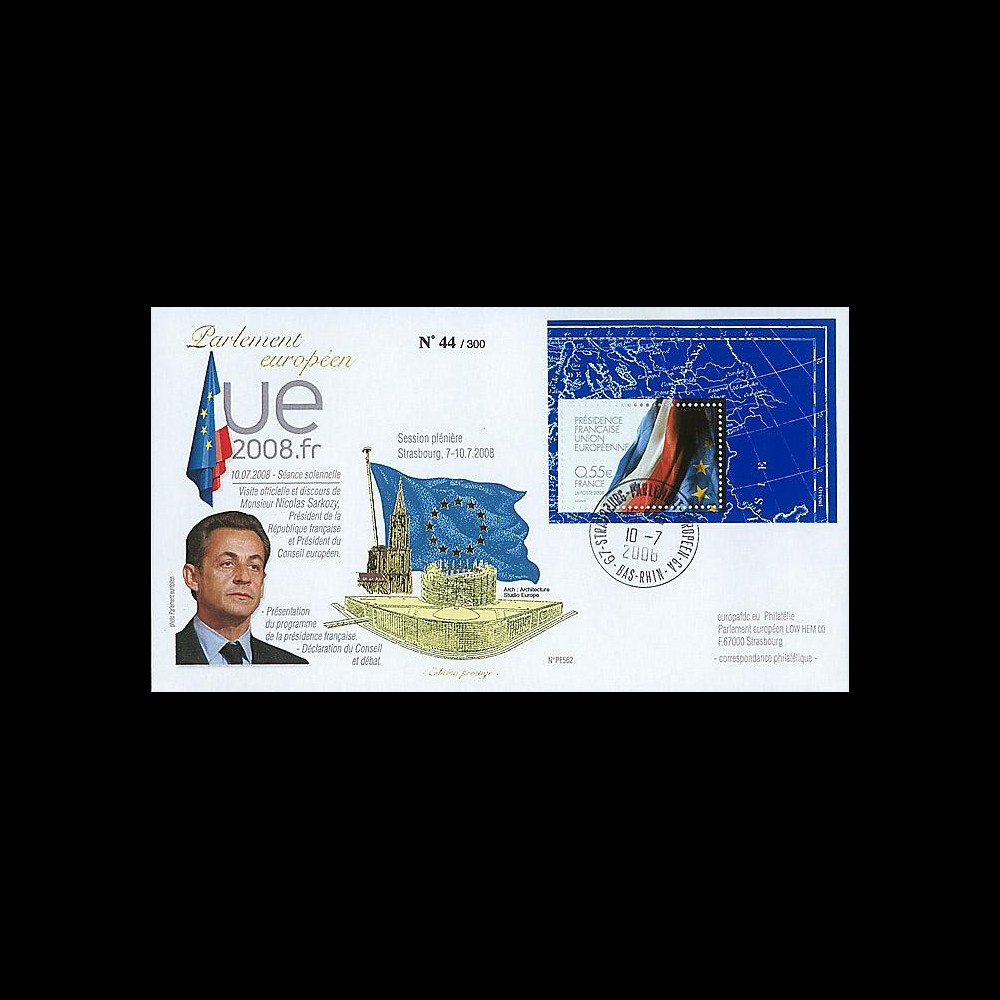 PE562 T1 : 2008 - FDC Présidence française UE + M. Sarkozy - TP Prés. franç.