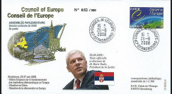 CE59-III : 2008 - FDC 'Visite reportée du Président serbe