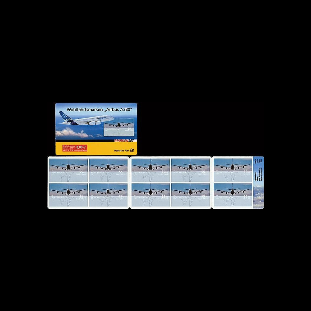 A380-64C : 2008 - Carnet TP de bienfaisance à surtaxe 'A380' adhésif (All)
