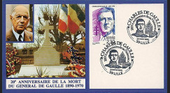 DG90-CP3 : 1990 - Carte Lille '20 ans mort de Gaulle + 100 ans naissance'