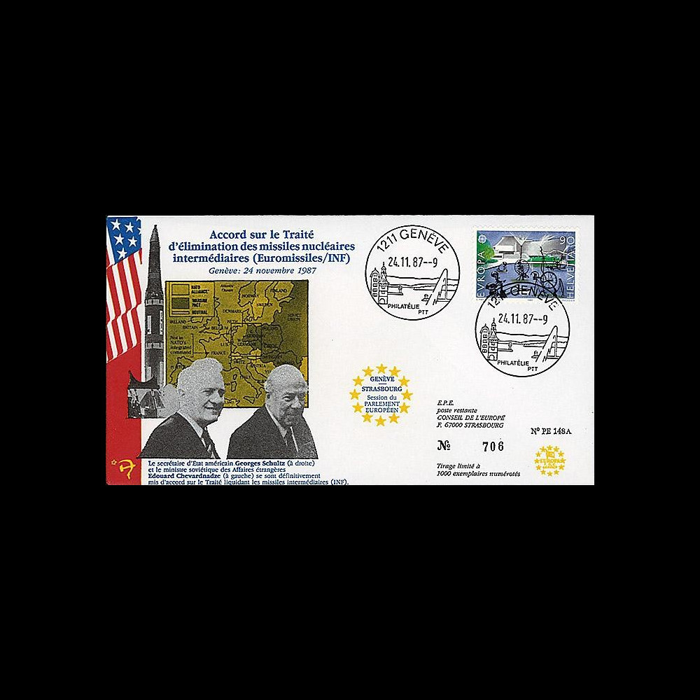PE148A : 1987 - pli 'Schultz-Chevardnaze : accord Traité euromissiles'