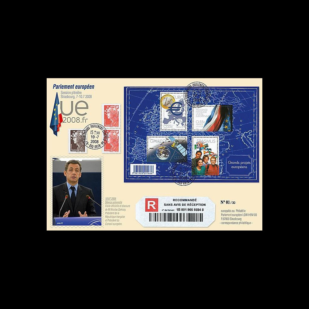 PE562a : 2008 - Recommandée Présidence française de l'UE + M. Sarkozy