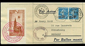 GA-27S1 1927 - Courrier par ballon monté Le Petit Parisien