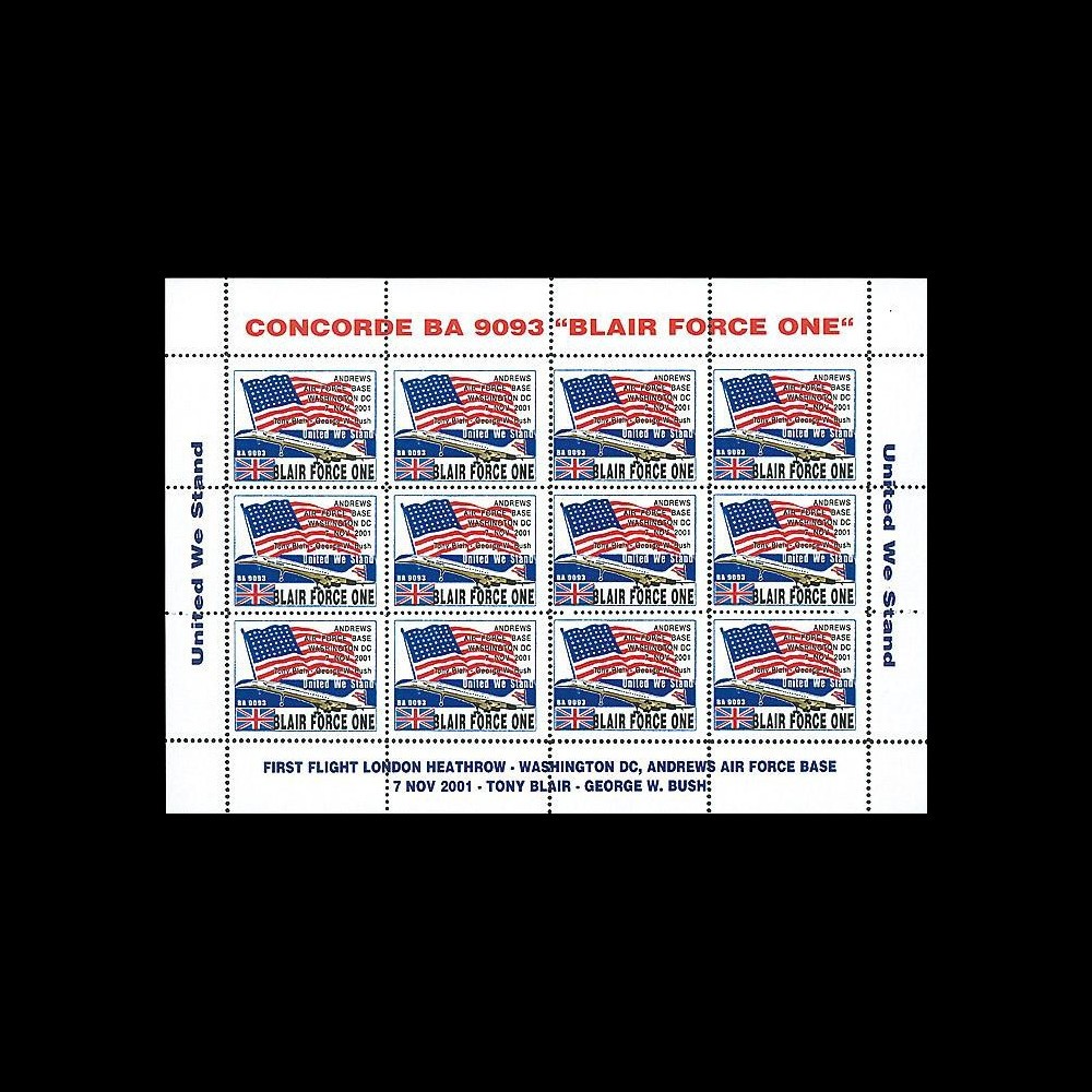 BA 9093-2FD : 2001 - Vignettes Concorde 'Blair Force One' dentelées