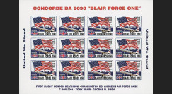 BA 9093-2FND : 2001 - Vignettes Concorde 'Blair Force One' non-dentelées