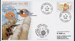 V182L-T1 - France 2008 : FDC Kourou Vol 182 Ariane 539