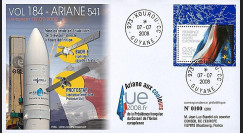 V184L-T1 - 2008 : FDC Kourou Vol 184 Ariane 541 - Présidence franç. de l'UE