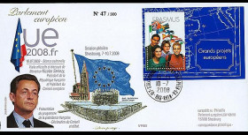 PE562 T3 : 2008 - FDC Présidence française UE + M. Sarkozy - TP Erasmus