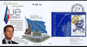 PE562 T4 : 2008 - FDC Présidence française UE + M. Sarkozy - TP Euro