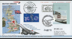 CO-RET V11 : 2003 - GB - FDC "Tour d'adieu au Royaume-Uni" du Concorde G-BOAE
