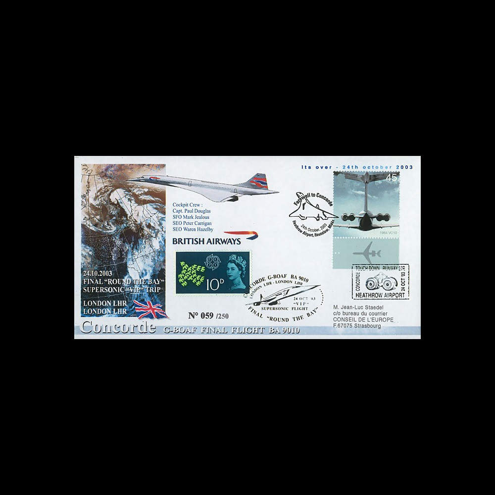 CO-RET V12 : 2003 - GB - FDC "Dernier vol VIP du Concorde G-BOAF"
