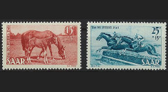 SAR 253-54 : 1949 - Série de 2 valeurs 'Journée du Cheval' - Sarre