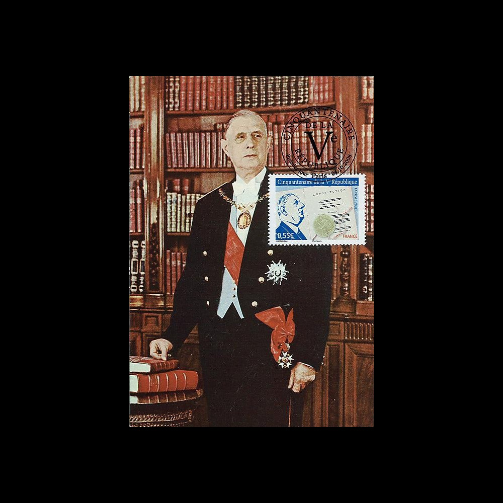 REP08-14CP : 2008 - Carte maxi 'Cinquantenaire de la Constitution'