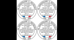 REP08-V : 2008 - Bloc de 4 vignettes 'modernisation de la Constitution'