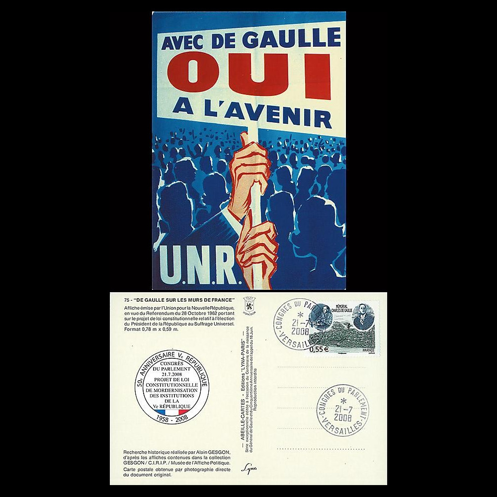 REP08-16CP : 2008 - Carte UNR 'projet de modernisation de la Constitution' REP08-16CP : 2008 - Carte UNR 'projet de modernisation de la Constitution'
