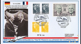 DG08-10T2 : 2008 - FDC ALLEMAGNE "BPI 532 SAARBURG à Mayence / DE GAULLE & ADENAUER"