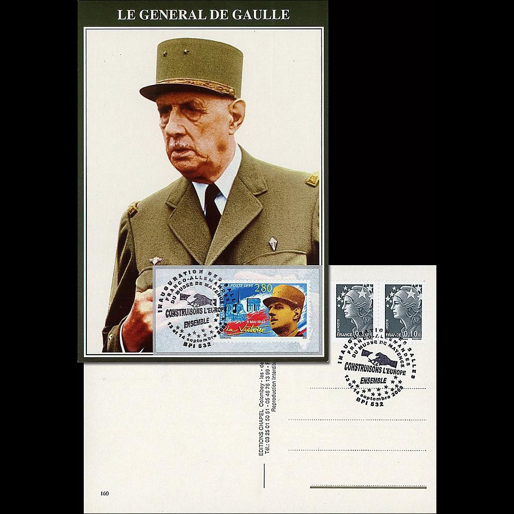 DG08-11CP : 2008 - Carte Gal de Gaulle 'Inauguration salles franco-alldes'