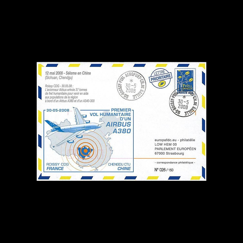 A380-61 T1 : 2008 - PAP 'Mission humanitaire Airbus A380 en Chine'