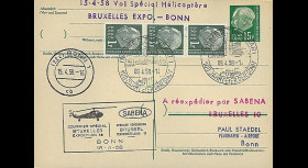 SAB58-H3 T1 : 1958 - EP 'vol par hélicoptère SABENA Bruxelles Expo-Bonn'