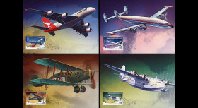 A380-73CM : 2008 - 4 cartes maxi 'A380 Qantas
