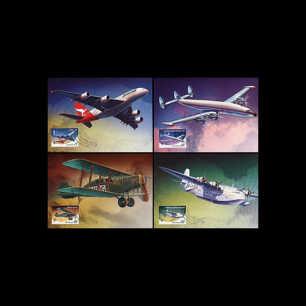 A380-73CM : 2008 - 4 cartes maxi 'A380 Qantas