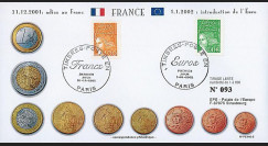 PE445-2 : 2002 - FDC 1er Jour TP 'Introduction de l'Euro' - France