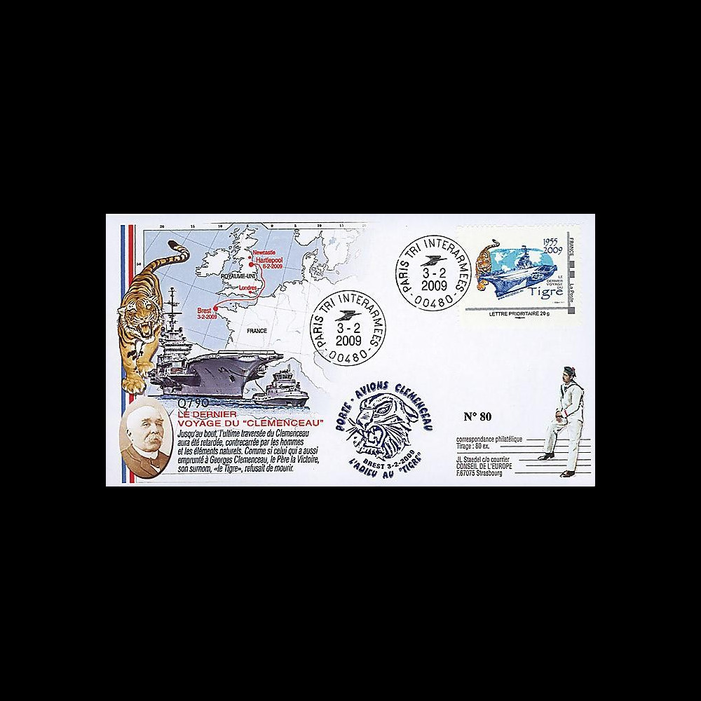 CLEM 09-1 T1 : 2009 - FDC 'Dernier voyage Clemenceau' - Interarmées