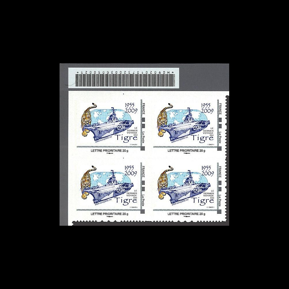 CLEM 09-N1B4 : 2009 - Bloc de 4 TPP 'Dernier voyage Clemenceau' - 20g France