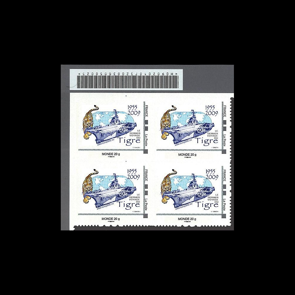 CLEM 09-N2B4 : 2009 - Bloc de 4 TPP 'Dernier voyage Clemenceau' - 20g Monde