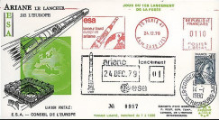 AR 4L : 1979 - FDC '1er lancement Ariane L01' - flamme ESA