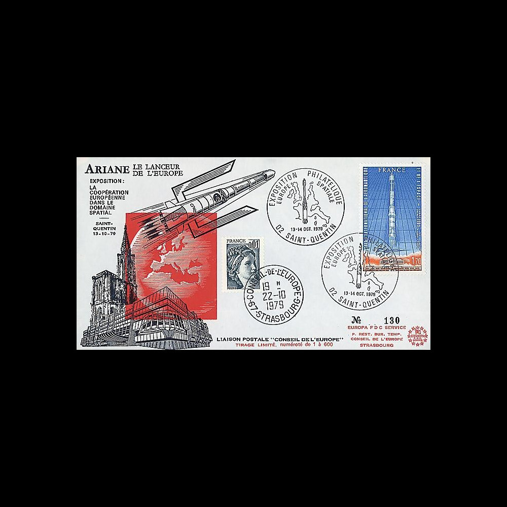 AR 6L : 1979 - FDC 'Expo philatélique Europe spatial - St-Quentin'