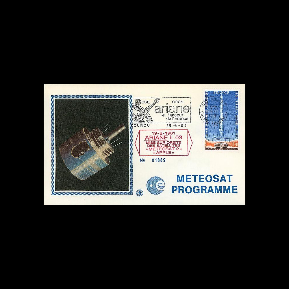 AR 9a : 1981 - Env. METEOSAT '3e lancement d'Ariane réussi'