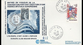 AR 8L : 1980 - FDC 'Entrée en vigueur Convention ESA'