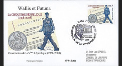 REP08-20 : 2008 - FDC '50 ans Ve République - de Gaulle' Wallis et Futuna